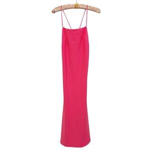 Princess Polly Square Neck Pink Spaghetti Strap Maxi Dress Size 8 Y2K Event Glam
